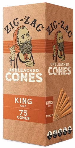 Zig Zag Mini Bulk Unbleached Cones King Size - 75pk