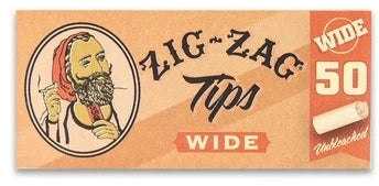 Zig Zag Unbleached Wide Tips 50pk - Wide