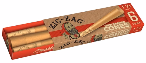 Zig Zag Pre-Rolled Unbleached Cones 1 1-4 24pk