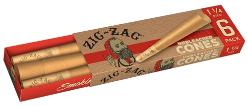 Zig Zag Pre-Rolled Unbleached Cones 1 1-4 36pk