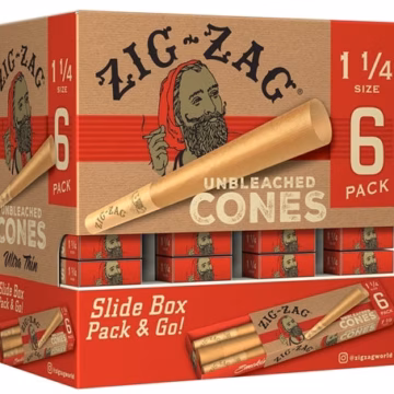Zig Zag Pre-Rolled Unbleached Cones 1 1-4 36pk