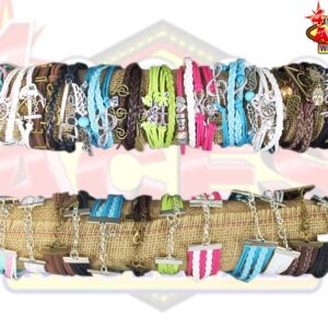 12pc Charm Bracelets Assorted Colors With Store Display