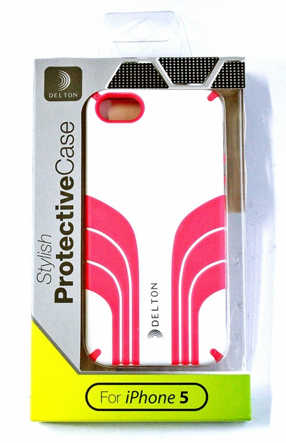 Delton iPhone 5 Two Tone Case White-Pink