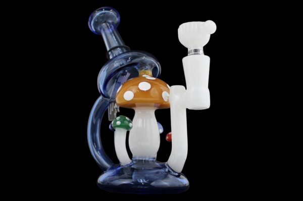 7" Mushroom Sprout Recycler Water Pipe - Image 2