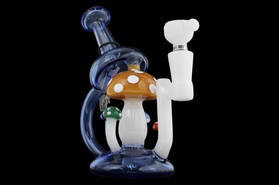 7" Mushroom Sprout Recycler Water Pipe