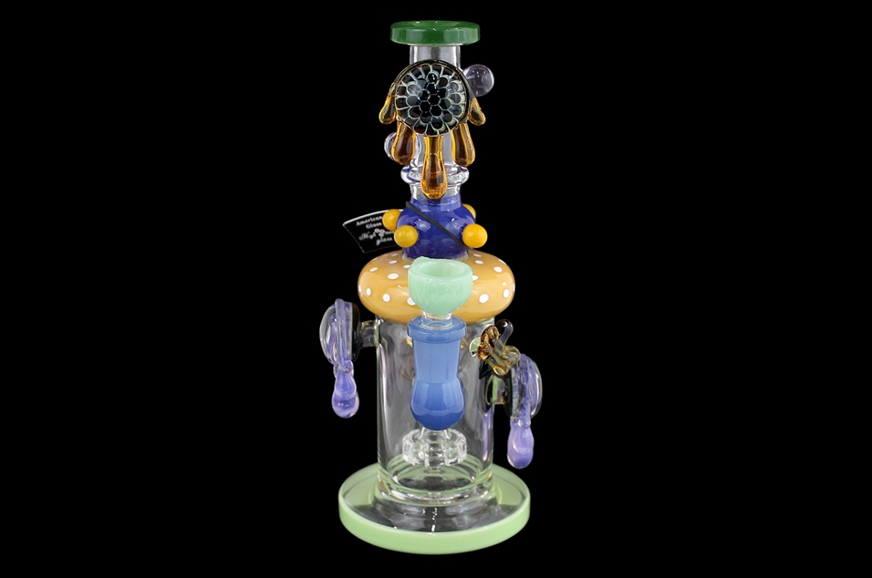8" Honeycomb Oil Drip Worked Water Pipe