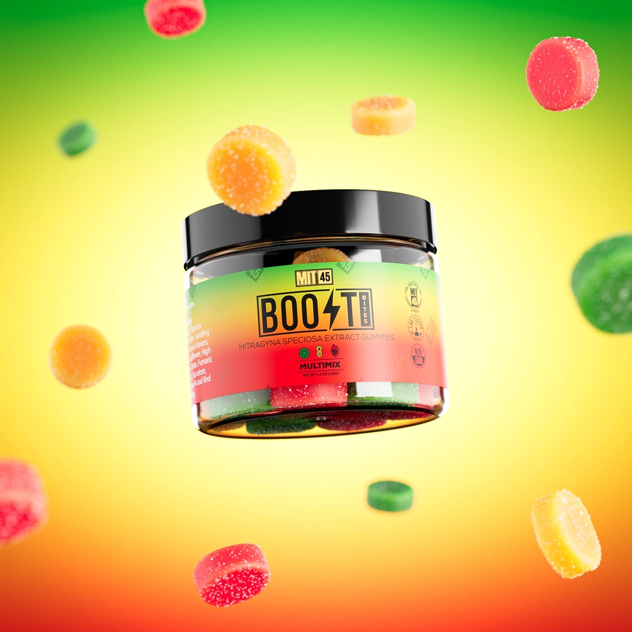 MIT45 Boost Bites Kratom Gummies Multi-Mix Jar