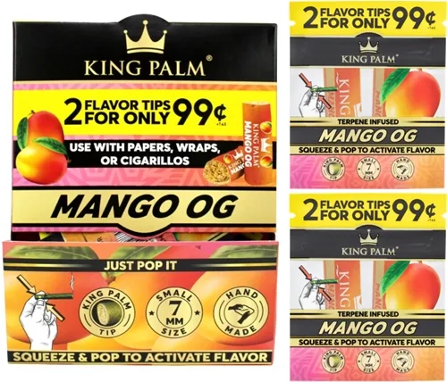 King Palm 7mm Flavor Tips – Mango OG 50pk