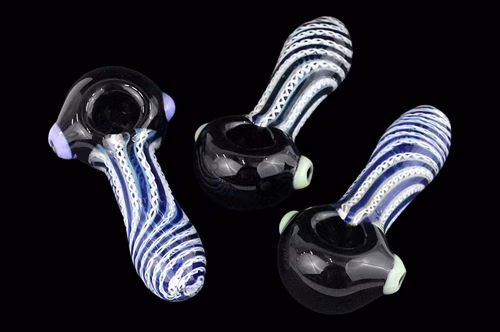 3ct 4" Heavy Latti Swirl Art Hand Pipe Assortment