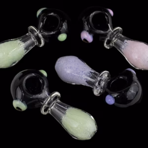 4ct 5" Heavy Frit Art Ring Spoon Hand Pipe