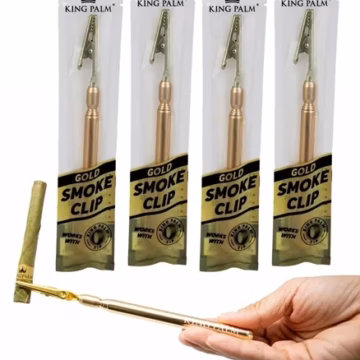4ct King Palm Telescoping Smoke Clips - Gold