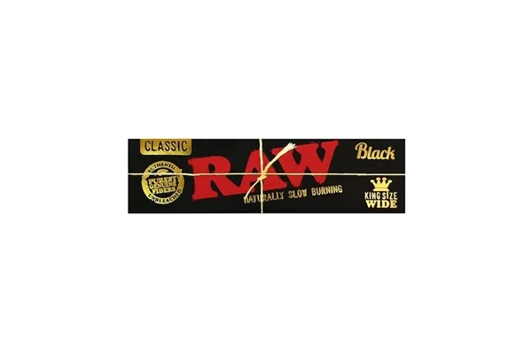 Raw Classic Black Rolling Papers – King Size WIDE Size 50pk