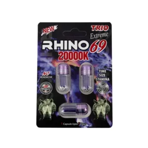 Rhino 69 Extreme 20000k Triple Pack Male Enhancement Capsules