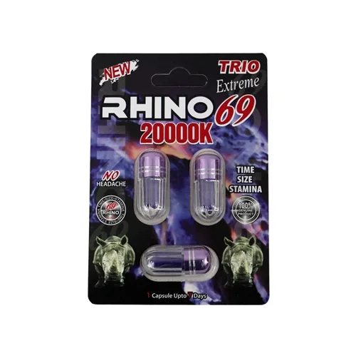 Rhino 69 Extreme 20000k Triple Pack Male Enhancement Capsules