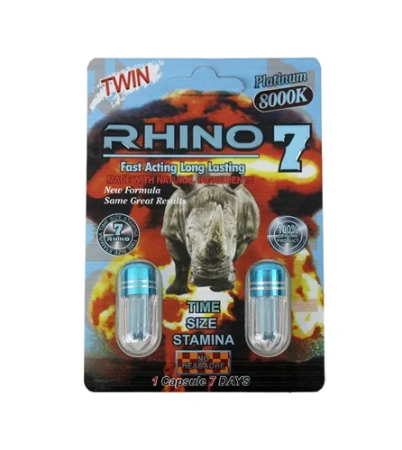 Rhino 7 Platinum 8000k Plus Double Pack Male Enhancement Capsules