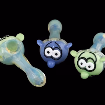 3ct 4" Smurf Face Hand Pipe
