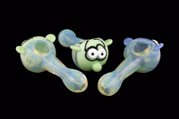 3ct 4" Smurf Face Hand Pipe
