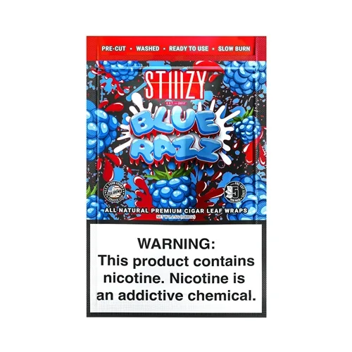 Stiiizy Premium All Natural Leaf Wraps – Blue Razz