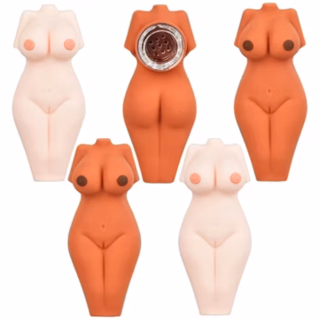 10ct 3" Voluptuous Lady Silicone Hand Pipe