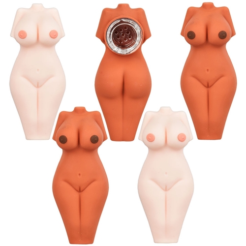 10ct 3″ Voluptuous Lady Silicone Hand Pipe