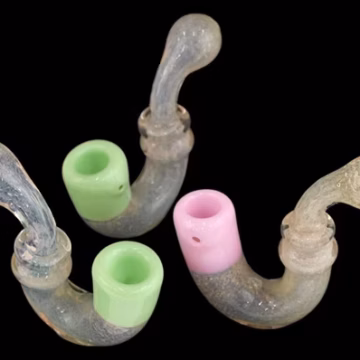 3ct 7" Fuming Wet Candy Frit Sherlock Hand Pipe