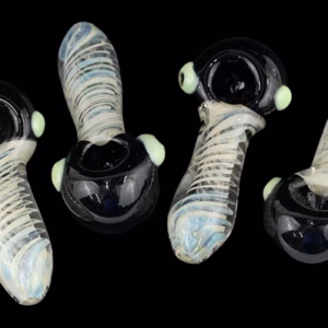 4ct 4" Heavy Helix Fuming Black Head Hand Pipe