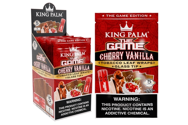 King Palm Tobacco Sheets w/Glass Tips – The Game Edition – Cherry Vanilla