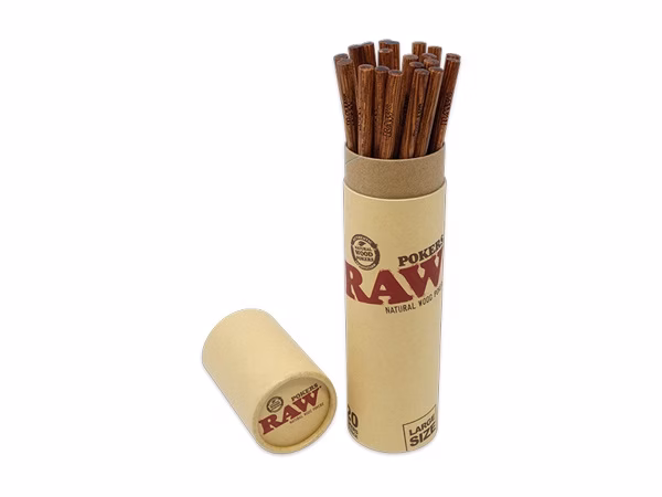 Raw Natural Wood Pokers 20pk - Large Size