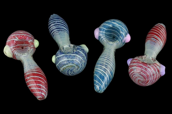 4ct 4" Frit Vortex Helix Spoon Hand Pipe