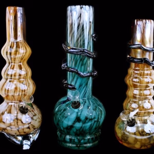 3ct 12" Metallic Soft Glass Water Pipe Assortment
