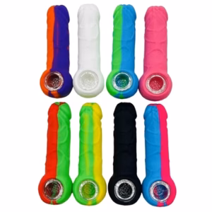 5ct 5" Silicone Hand Pipe - Penis Design