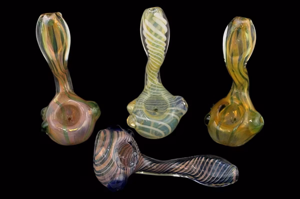 4ct 4" Stand Fuming Spiral Art Hand Pipe