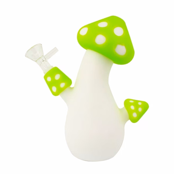 7" Trippy Mushroom Silicone Water Pipe