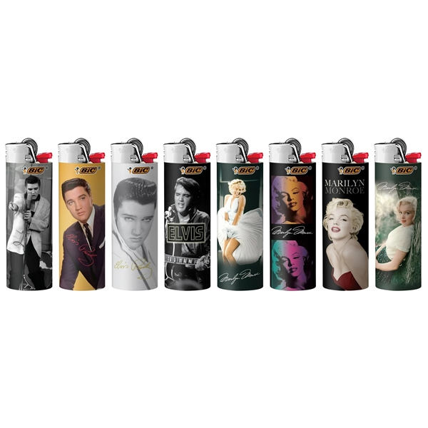 Bic Lighters 50pk – Icons Elvis and Marilyn Monroe