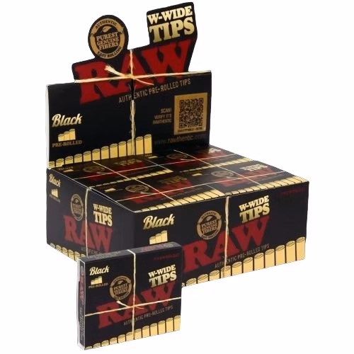 Raw Black W-Wide Pre-Rolled Tips