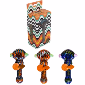 4" Cheech Wig Wag Marble Hand Pipe