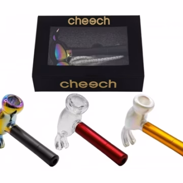 4" Cheech Glass Metal Hammer Hand Pipe