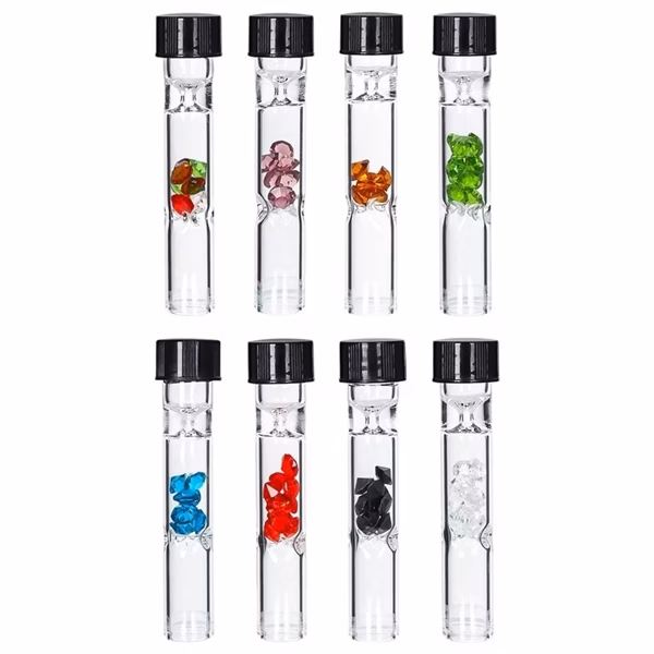 Glass Chillums with Gem Filter 48pk