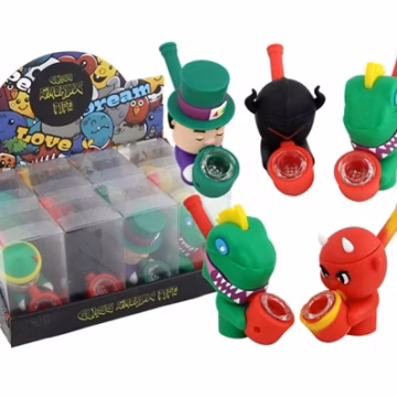 Glass Smoking Pipe Cartoon Character Silicone Sherlock 8pk