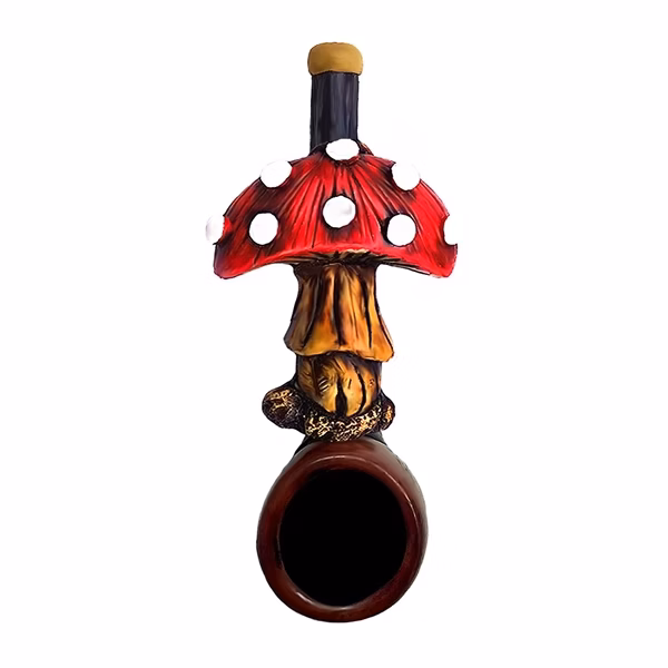 Pichincha Hand Crafted Small Hand Pipe - Red Shroom