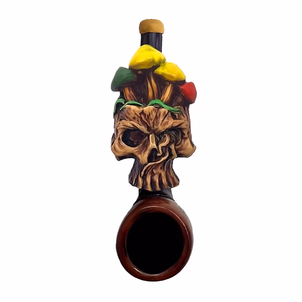 Pichincha Hand Crafted Small Hand Pipe - Shroom Skull
