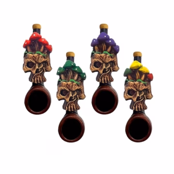 Pichincha Hand Crafted Small Hand Pipe - Shroom Skull