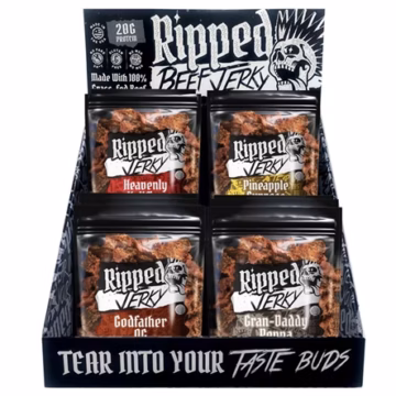 Ripped Jerky 2.5oz Beef Jerky Assorted Display 20pk