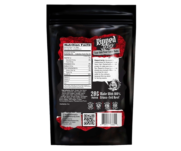 Ripped Jerky - Heavenly Hellfire - Sweet and Spicy 2.5oz Beef Jerky