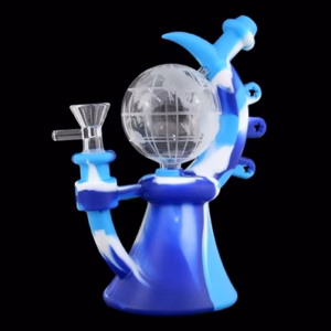 8" Silicone Atlas Globe Beaker Water Pipe