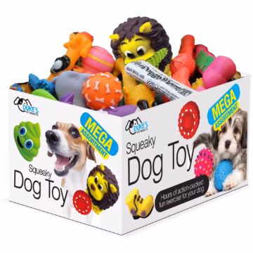 Mega Dog Squeaker Toy Assortment w/ Display 30pk