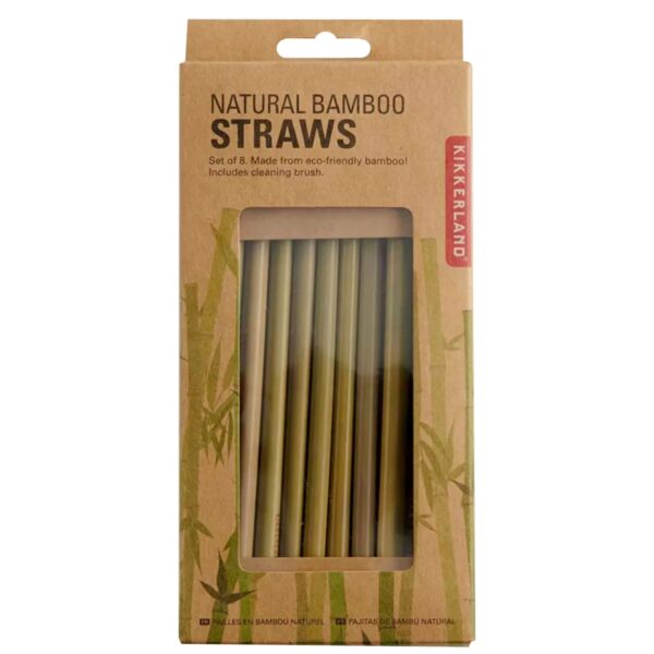 5ct Kikkerland Natural Bamboo Reusable Straws 8pk