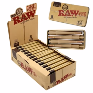 Raw Classic Cones 1 1/4 with Tin Container 12pk