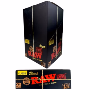 Raw Black Cones 1 1/4 Size 20/12ct