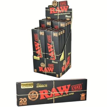 Raw Black Cones King Size 20/12ct